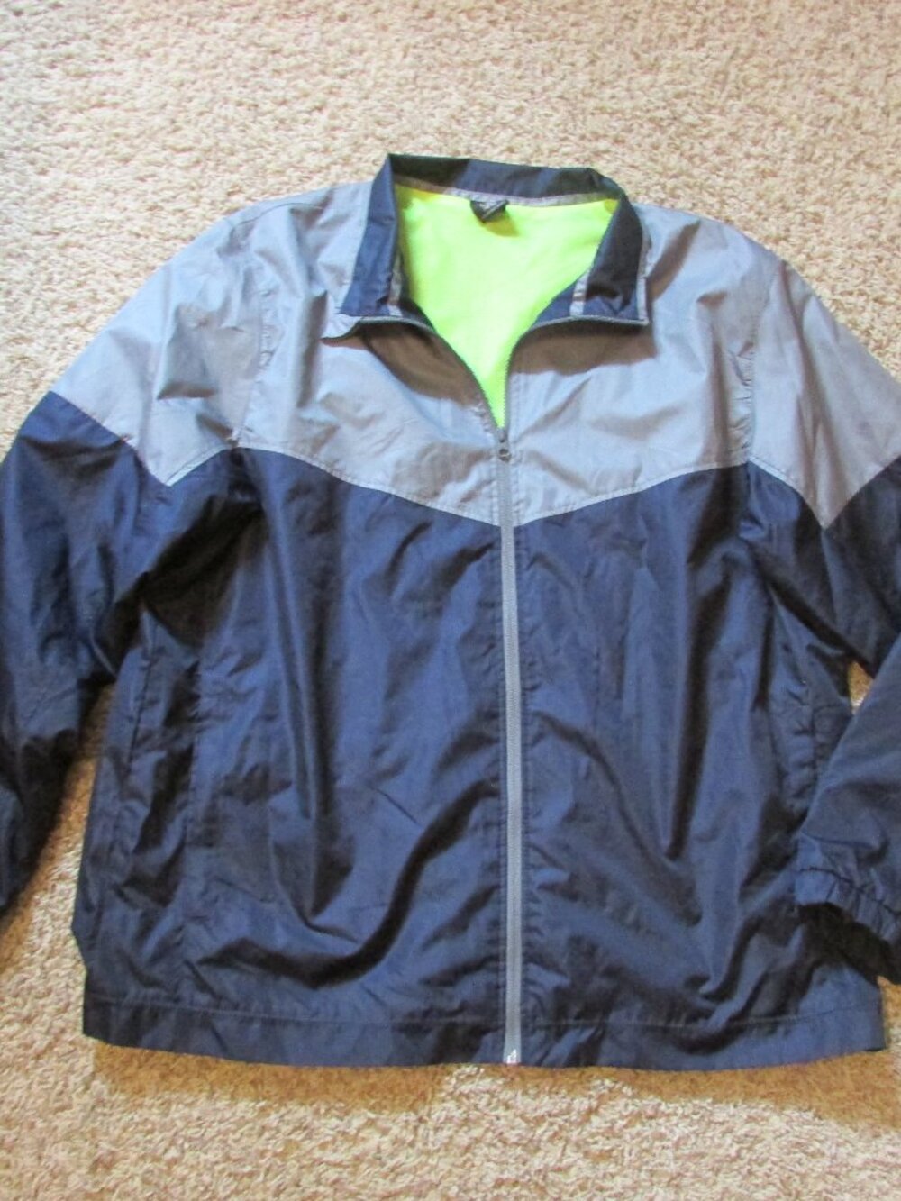 NWOT Starter XL Black Gray Full Zip Windbreaker Jacket Mesh Lined